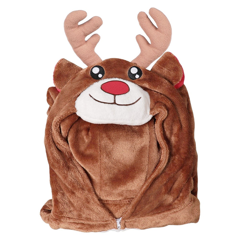 Kid Children Reindeer Flannel Onesie Pajamas Christmas Party Cosplay Costume Halloween Carnival