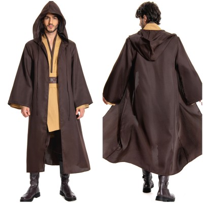Obiwan Kenobi Jedi TUNIC Brown Version Cosplay Costume Halloween Carnival