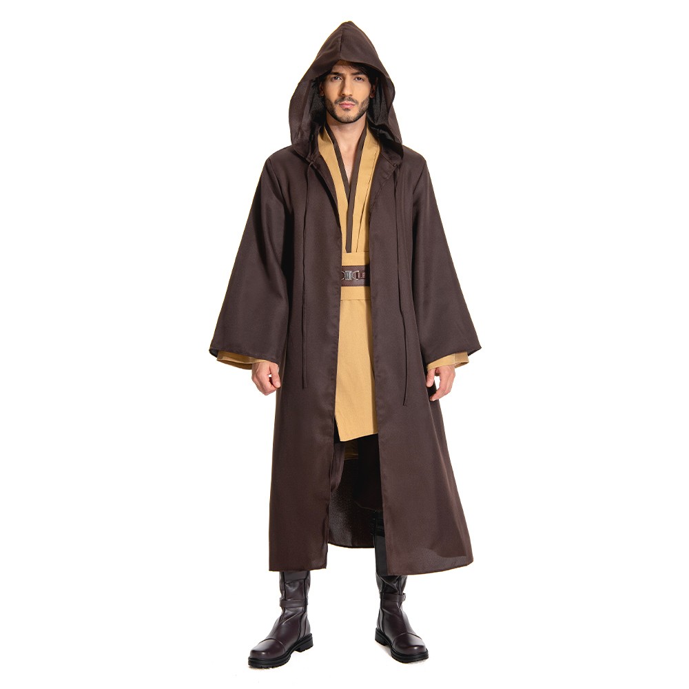 Obiwan Kenobi Jedi TUNIC Brown Version Cosplay Costume Halloween Carnival