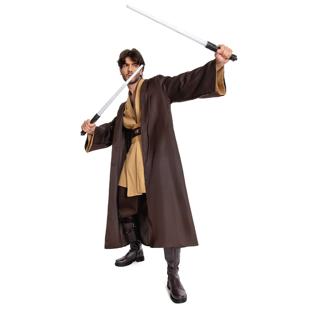 Obiwan Kenobi Jedi TUNIC Brown Version Cosplay Costume Halloween Carnival