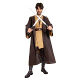 Obiwan Kenobi Jedi TUNIC Brown Version Cosplay Costume Halloween Carnival