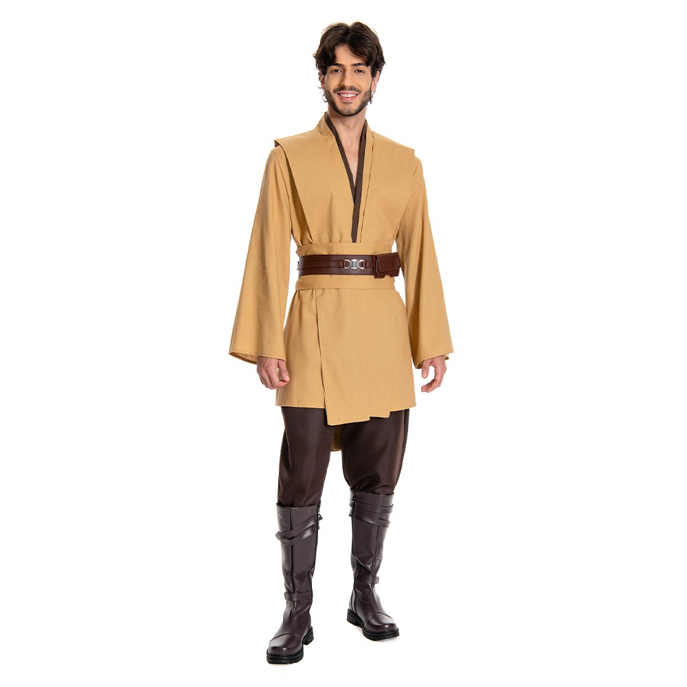 Obiwan Kenobi Jedi TUNIC Brown Version Cosplay Costume Halloween Carnival