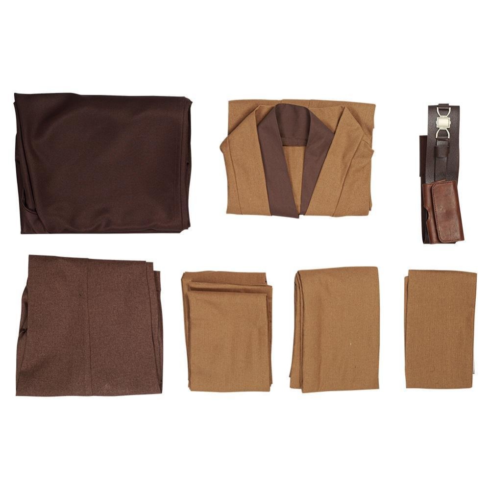 Obiwan Kenobi Jedi TUNIC Brown Version Cosplay Costume Halloween Carnival