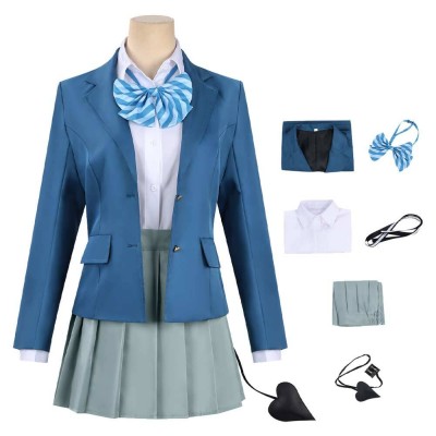 Kanan-sama Is Easy as Hell Kanan Takakiyo Women Blue Cosplay Costume Halloween Carnival Outfit