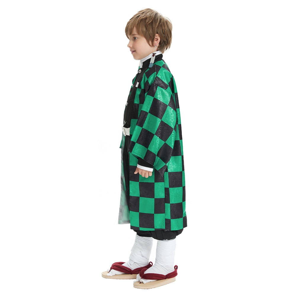 Kamado Tanjirou Kids Kimono Suit Cosplay Costume Halloween Carnival Outfit