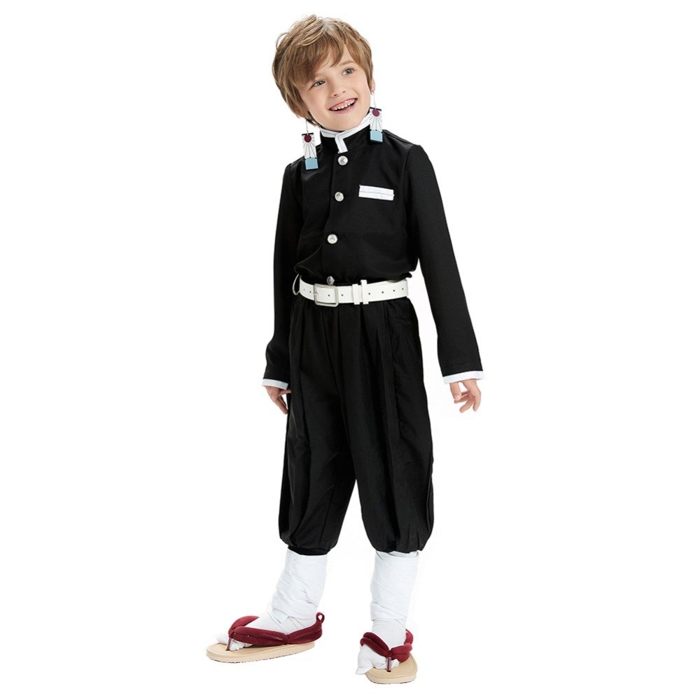 Kamado Tanjirou Kids Kimono Suit Cosplay Costume Halloween Carnival Outfit
