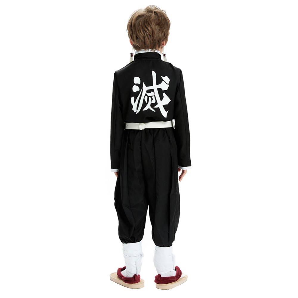 Kamado Tanjirou Kids Kimono Suit Cosplay Costume Halloween Carnival Outfit