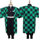 Kamado Tanjirou Kids Kimono Suit Cosplay Costume Halloween Carnival Outfit