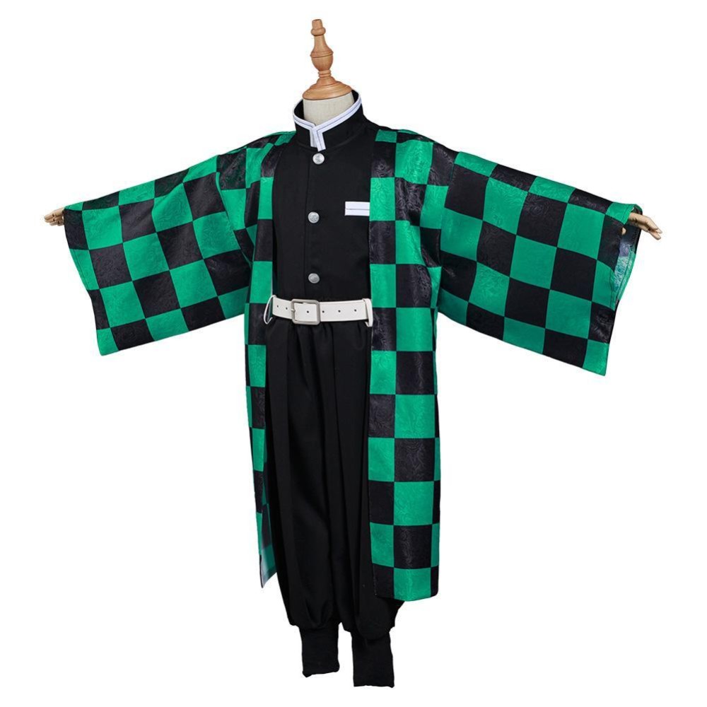 Kamado Tanjirou Kids Kimono Suit Cosplay Costume Halloween Carnival Outfit