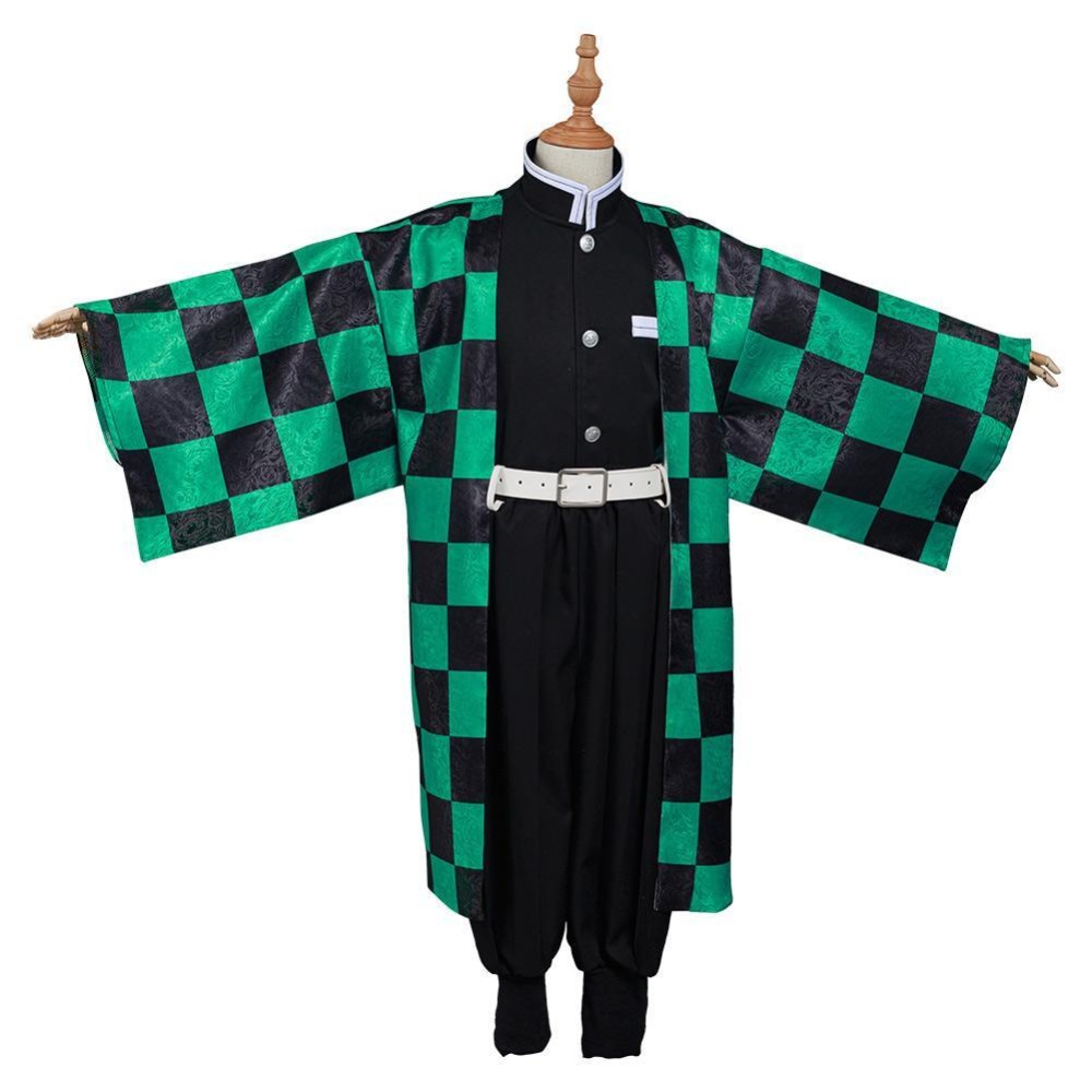 Kamado Tanjirou Kids Kimono Suit Cosplay Costume Halloween Carnival Outfit