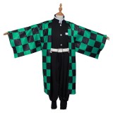 Kamado Tanjirou Kids Kimono Suit Cosplay Costume Halloween Carnival Outfit