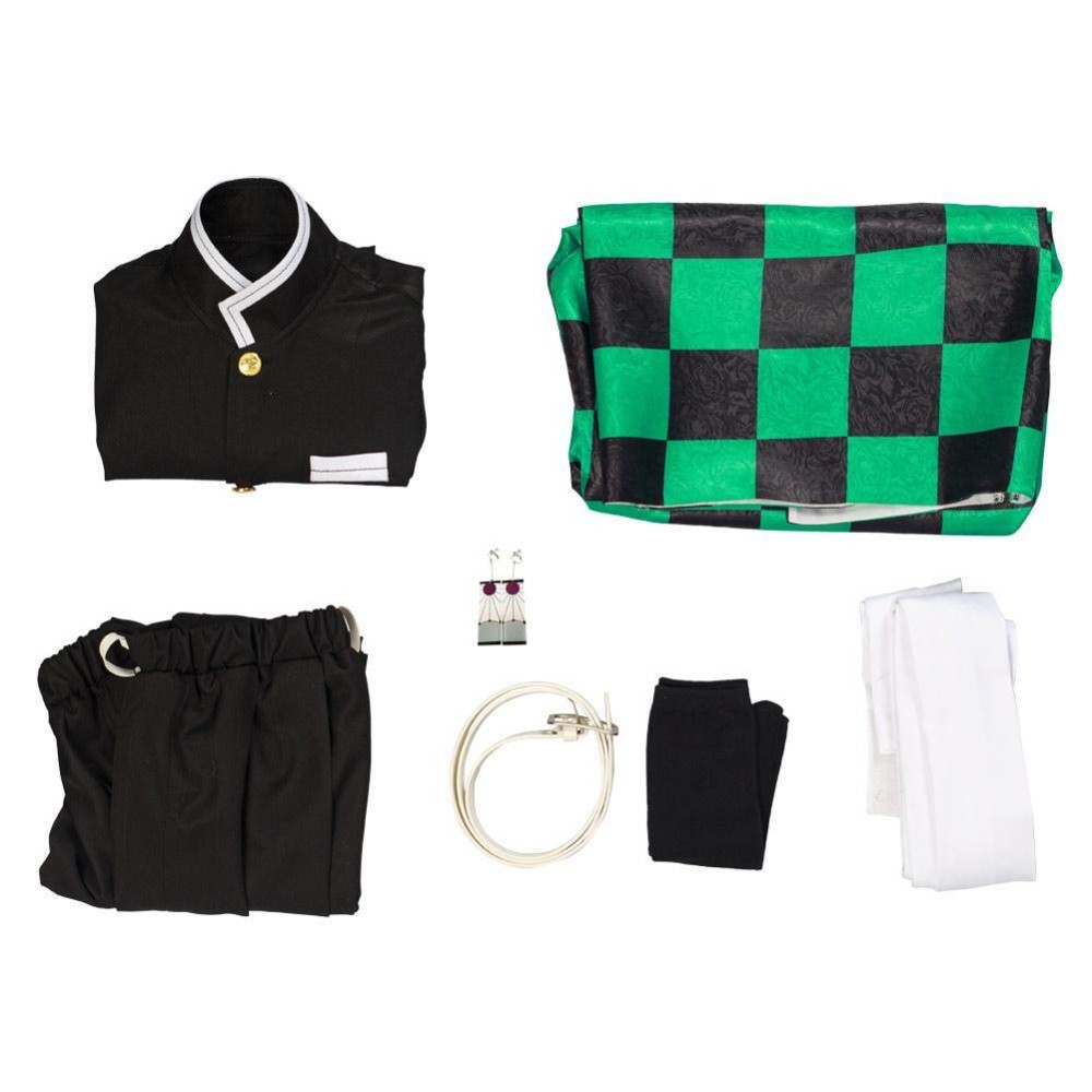 Kamado Tanjirou Kids Kimono Suit Cosplay Costume Halloween Carnival Outfit