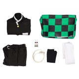 Kamado Tanjirou Kids Kimono Suit Cosplay Costume Halloween Carnival Outfit