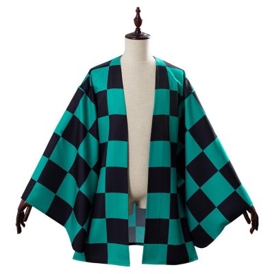 Kamado Tanjirou Kids Boys Kimono Coat Cosplay Costume Halloween Carnival