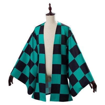 Kamado Tanjirou Kids Boys Kimono Coat Cosplay Costume Halloween Carnival