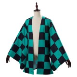 Kamado Tanjirou Kids Boys Kimono Coat Cosplay Costume Halloween Carnival