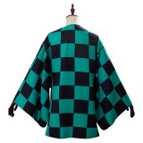 Kamado Tanjirou Kids Boys Kimono Coat Cosplay Costume Halloween Carnival