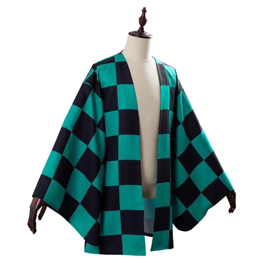 Kamado Tanjirou Kids Boys Kimono Coat Cosplay Costume Halloween Carnival