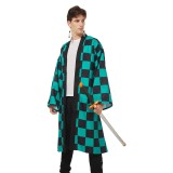Kamado Tanjirou Suit with Earrings Belt Cosplay Costume Halloween Carnival