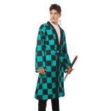 Kamado Tanjirou Suit with Earrings Belt Cosplay Costume Halloween Carnival