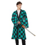 Kamado Tanjirou Suit with Earrings Belt Cosplay Costume Halloween Carnival