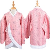 Kamado Nezuko Kimono Coat for Kids Children Cosplay Costume Halloween Carnival