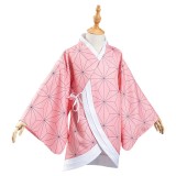 Kamado Nezuko Kimono Coat for Kids Children Cosplay Costume Halloween Carnival