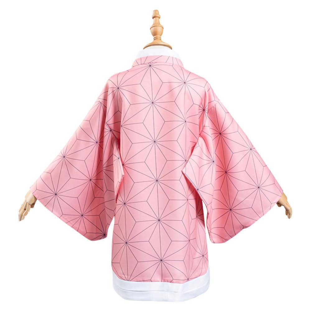 Kamado Nezuko Kimono Coat for Kids Children Cosplay Costume Halloween Carnival