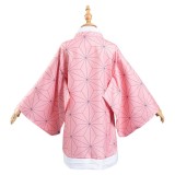 Kamado Nezuko Kimono Coat for Kids Children Cosplay Costume Halloween Carnival