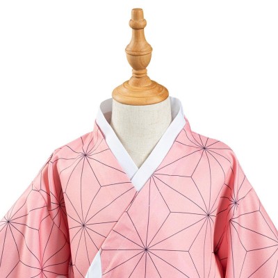 Kamado Nezuko Kimono Coat for Kids Children Cosplay Costume Halloween Carnival