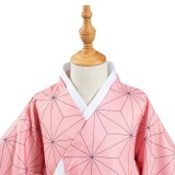 Kamado Nezuko Kimono Coat for Kids Children Cosplay Costume Halloween Carnival