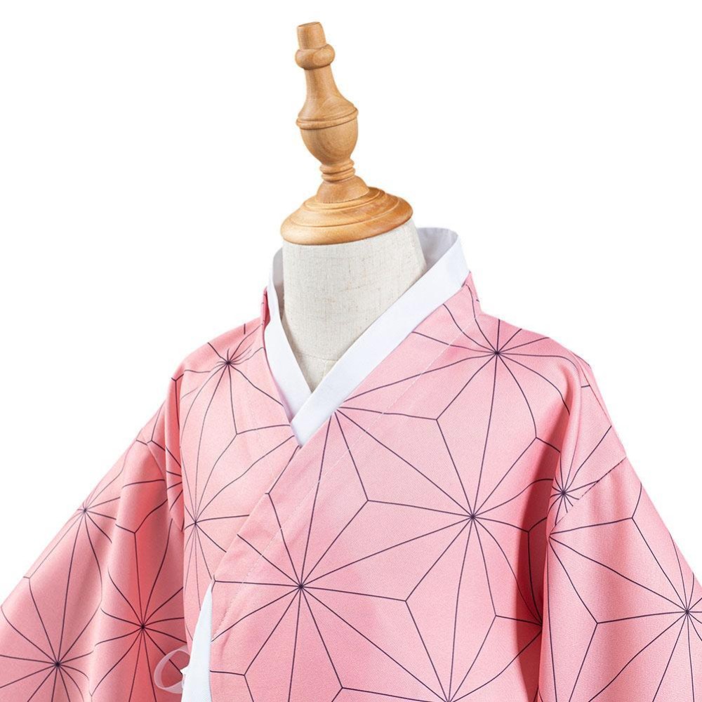 Kamado Nezuko Kimono Coat for Kids Children Cosplay Costume Halloween Carnival