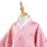 Kamado Nezuko Kimono Coat for Kids Children Cosplay Costume Halloween Carnival