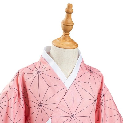 Kamado Nezuko Kimono Coat for Kids Children Cosplay Costume Halloween Carnival