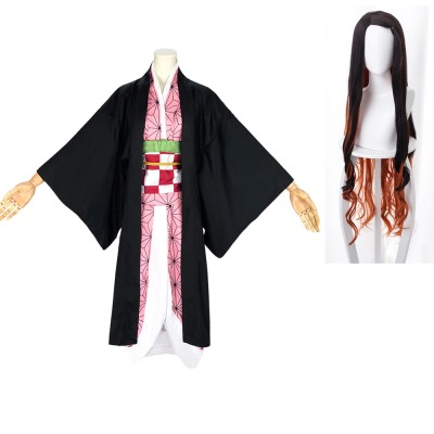 Kamado Nezuko Adult Kimono Suit Cosplay Costume Halloween Carnival Outfit