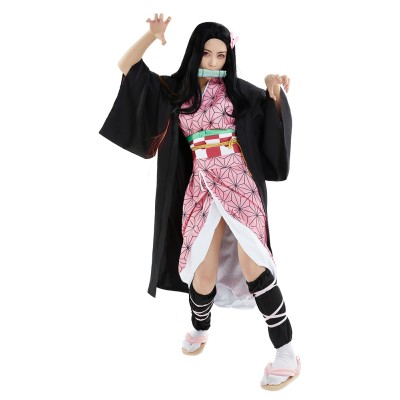 Kamado Nezuko Adult Kimono Suit Cosplay Costume Halloween Carnival Outfit