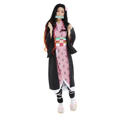 Kamado Nezuko Adult Kimono Suit Cosplay Costume Halloween Carnival Outfit