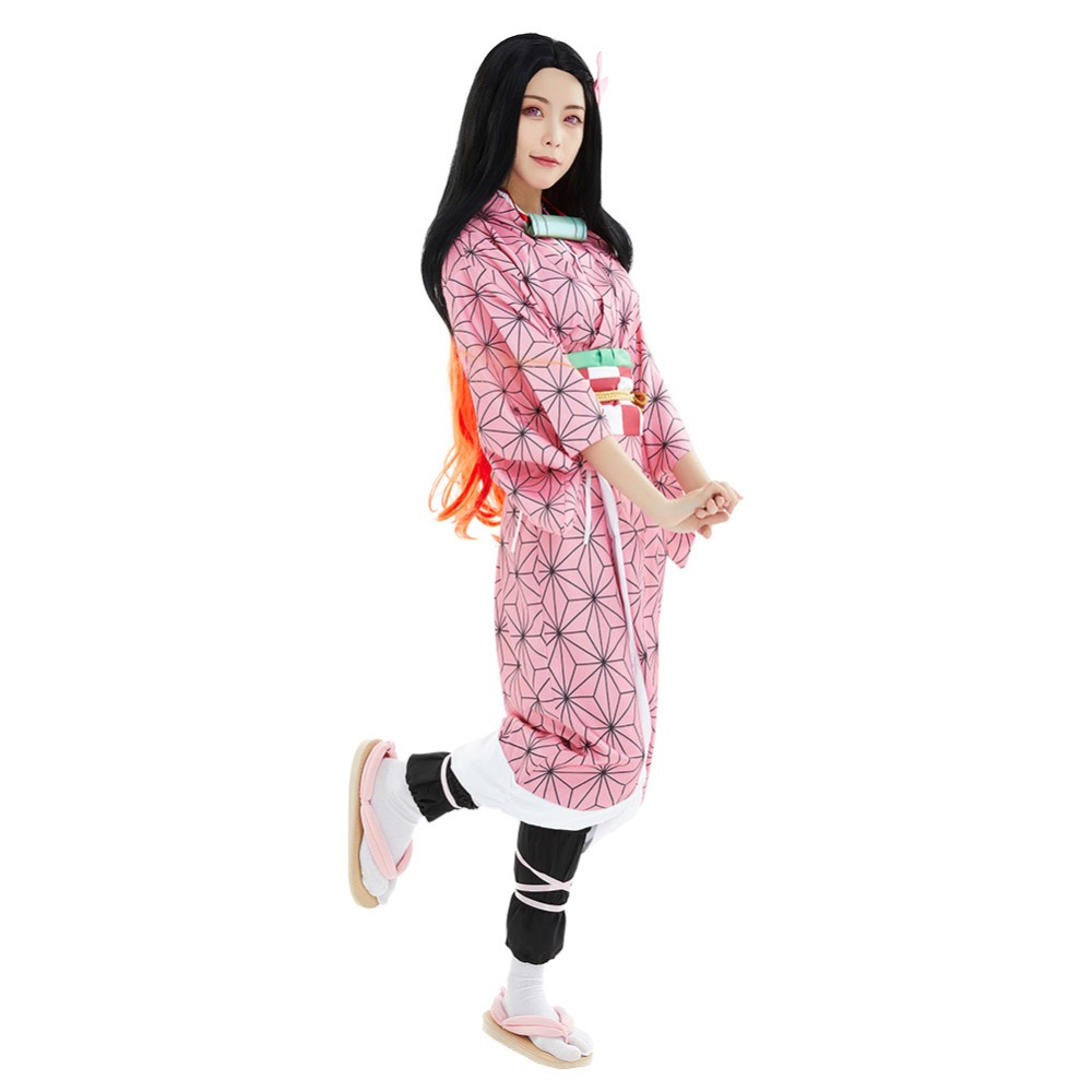 Kamado Nezuko Adult Kimono Suit Cosplay Costume Halloween Carnival Outfit