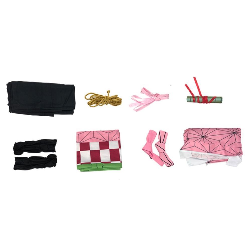 Kamado Nezuko Adult Kimono Suit Cosplay Costume Halloween Carnival Outfit