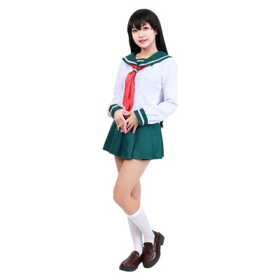 Kagome Higurashi Women Girls Uniform Skirt Cosplay Costume Halloween Carnival Outfit