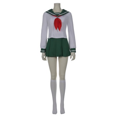Kagome Higurashi Women Girls Uniform Skirt Cosplay Costume Halloween Carnival Outfit
