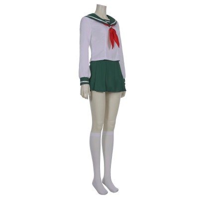 Kagome Higurashi Women Girls Uniform Skirt Cosplay Costume Halloween Carnival Outfit