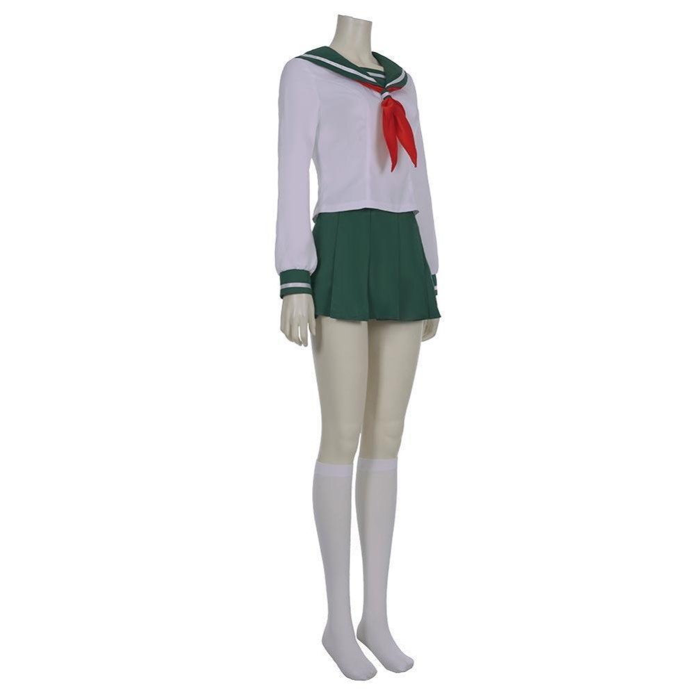 Kagome Higurashi Women Girls Uniform Skirt Cosplay Costume Halloween Carnival Outfit