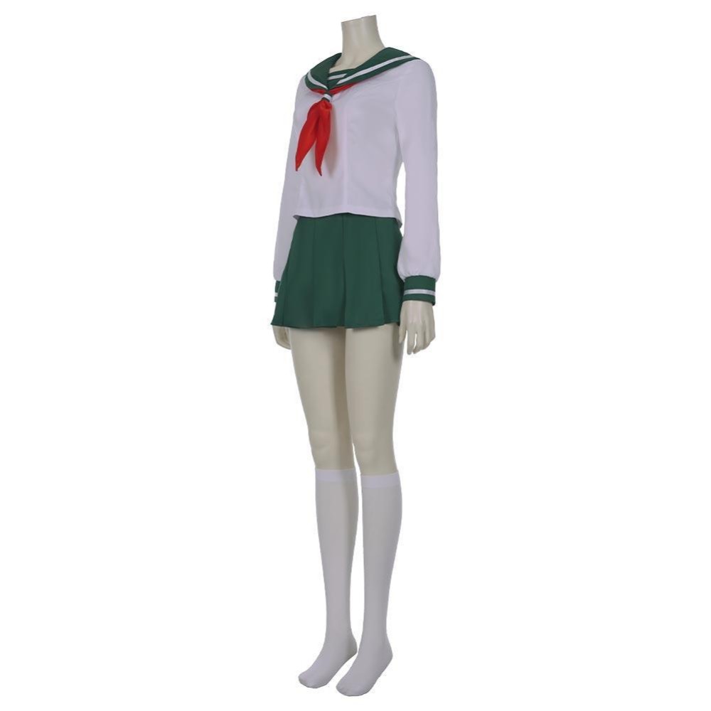 Kagome Higurashi Women Girls Uniform Skirt Cosplay Costume Halloween Carnival Outfit