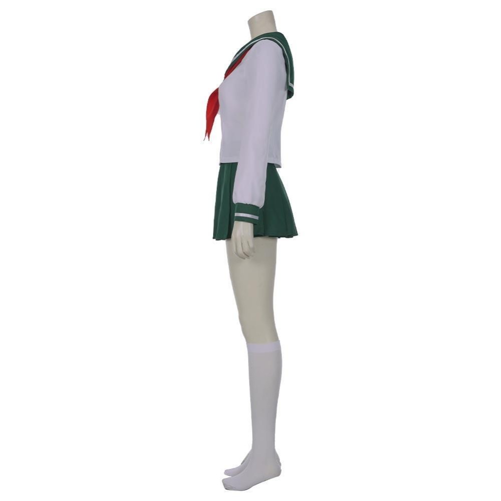Kagome Higurashi Women Girls Uniform Skirt Cosplay Costume Halloween Carnival Outfit