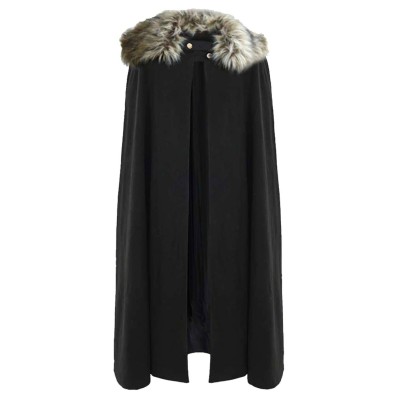 Jon Snow Night Watcher Black Winter Cloak Suit Cosplay Costume Halloween Carnival Outfit
