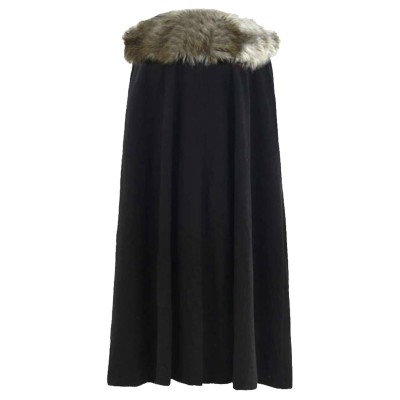 Jon Snow Night Watcher Black Winter Cloak Suit Cosplay Costume Halloween Carnival Outfit