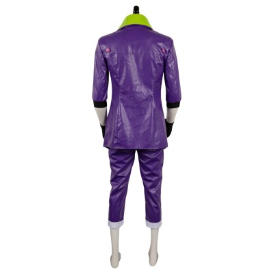Joker Purple Leather Uniform Suit Cosplay Costume Halloween Carnival Outfit