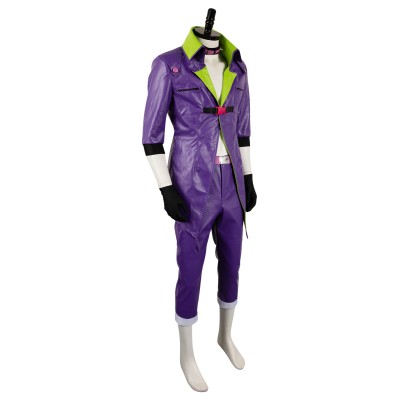 Joker Purple Leather Uniform Suit Cosplay Costume Halloween Carnival Outfit