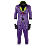 Joker Purple Leather Uniform Suit Cosplay Costume Halloween Carnival Outfit